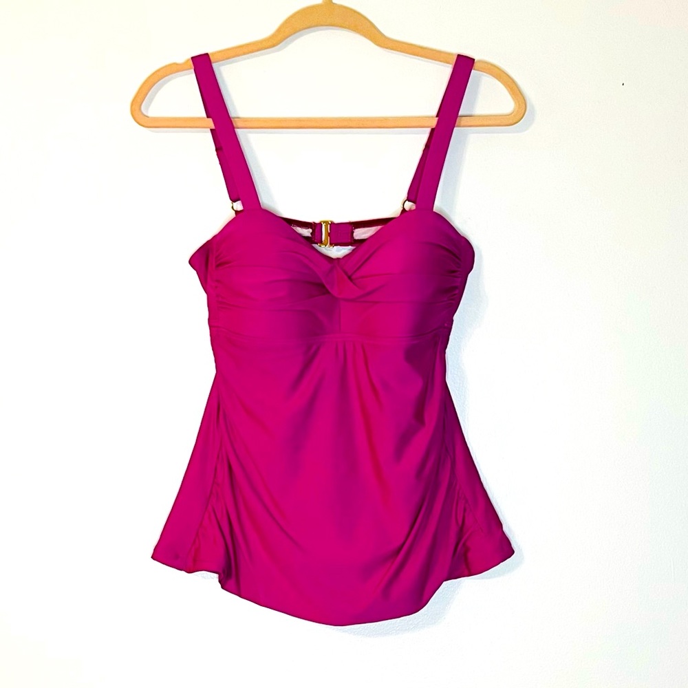 Alex Marie Pink Fuschia Tankini Swimsuit Top Women’s  Size 8